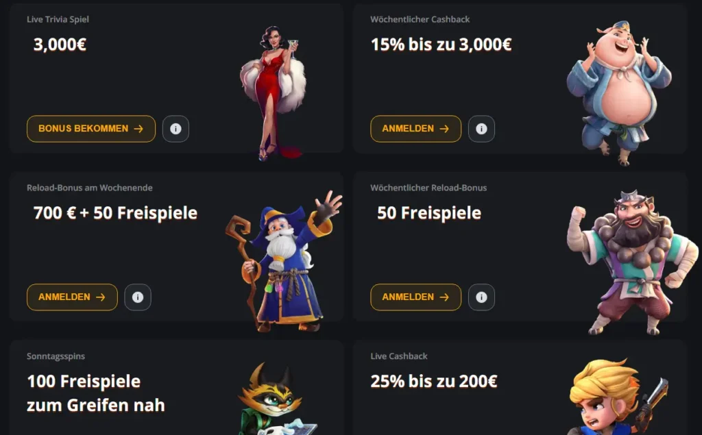 ExciteWin präsentiert eine Vielzahl an Bonus Angeboten