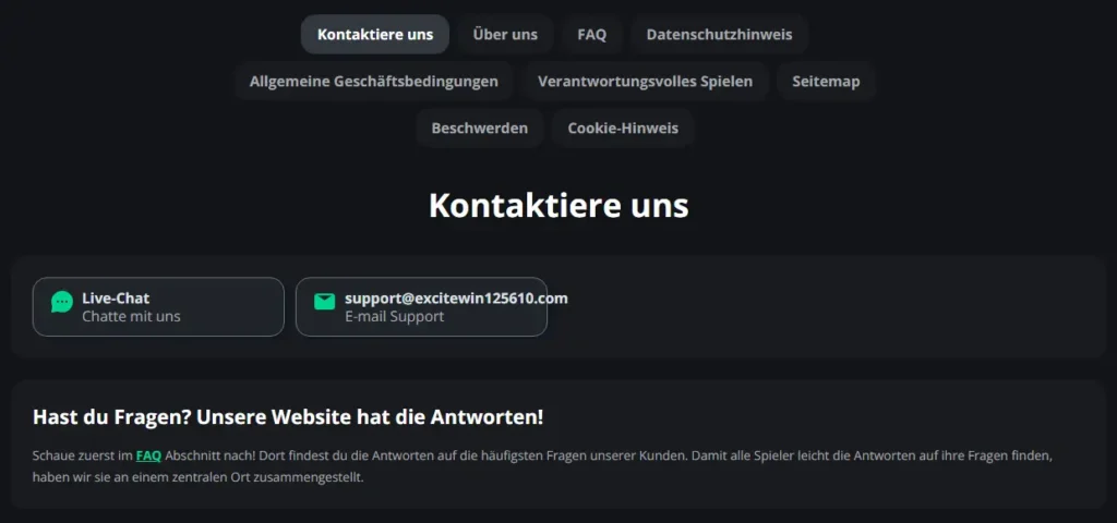 ExciteWin Kundendienst
