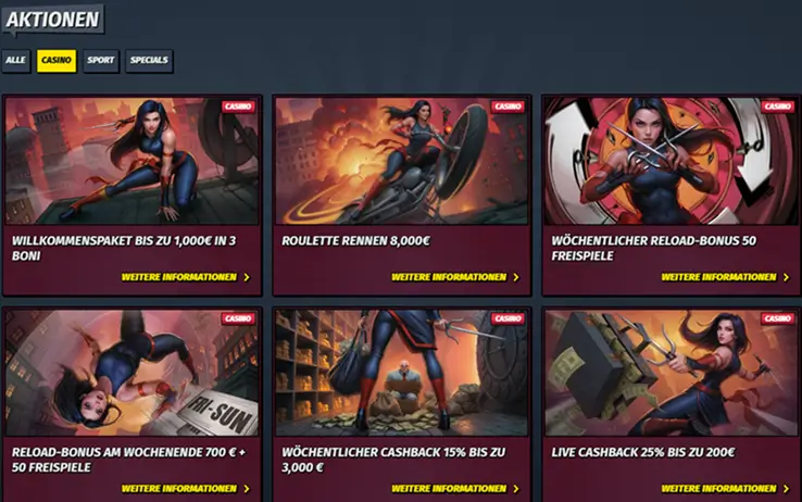Bonusprogramm im Online Casino AllySpin
