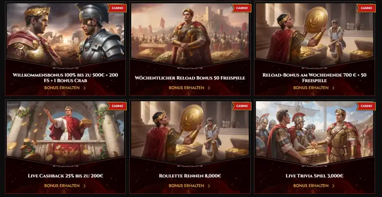 Bonus Aktionen im Online Casino Legiano