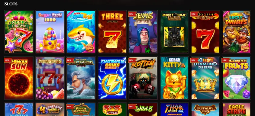 Spielauswahl im Online Casino Legiano
