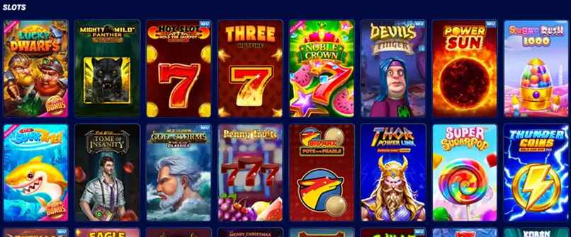 Spielauswahl im Online Casino Wonaco