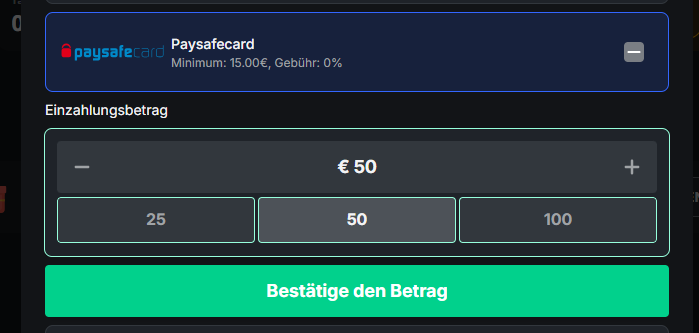 ExciteWin Online Casino mit Paysafe bezahlen