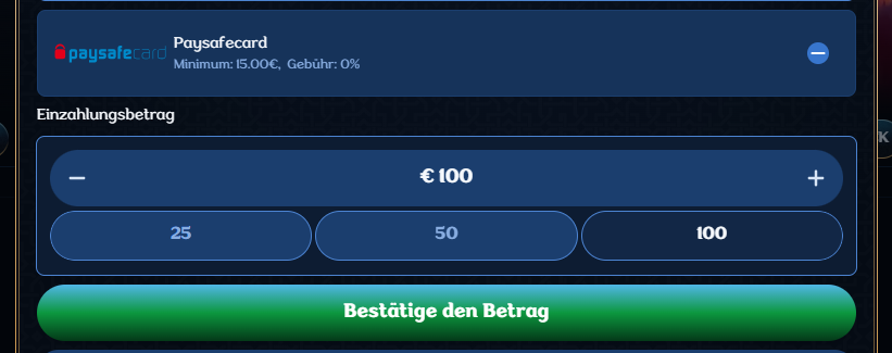 Einzahlungen mit Paysafecard im Millioner Online Casino