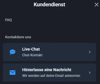 Live Chat und E-Mail im Twin Online Casino